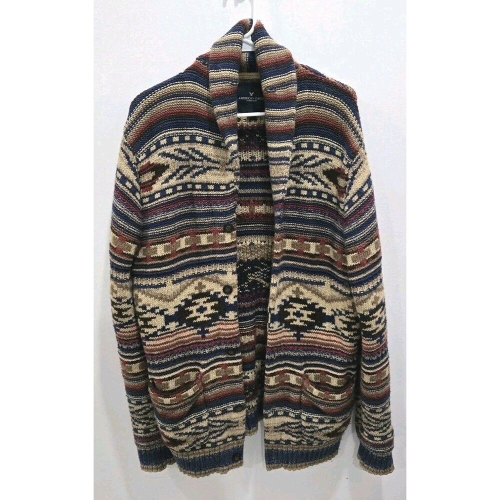 American Eagle - Southwestern Button Up Cardigan - Sz L - Cottage Sweater